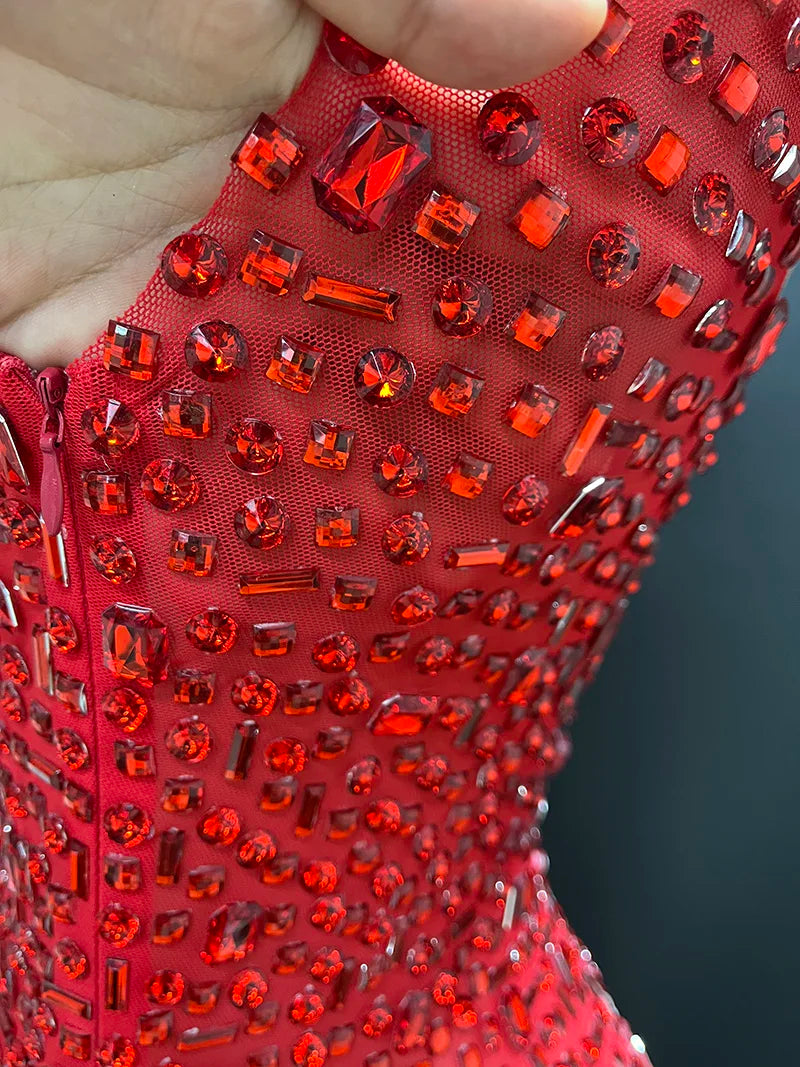 Aurora Rhinestone Sheer Gown
