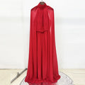 Fuchsia Cape Evening Gown