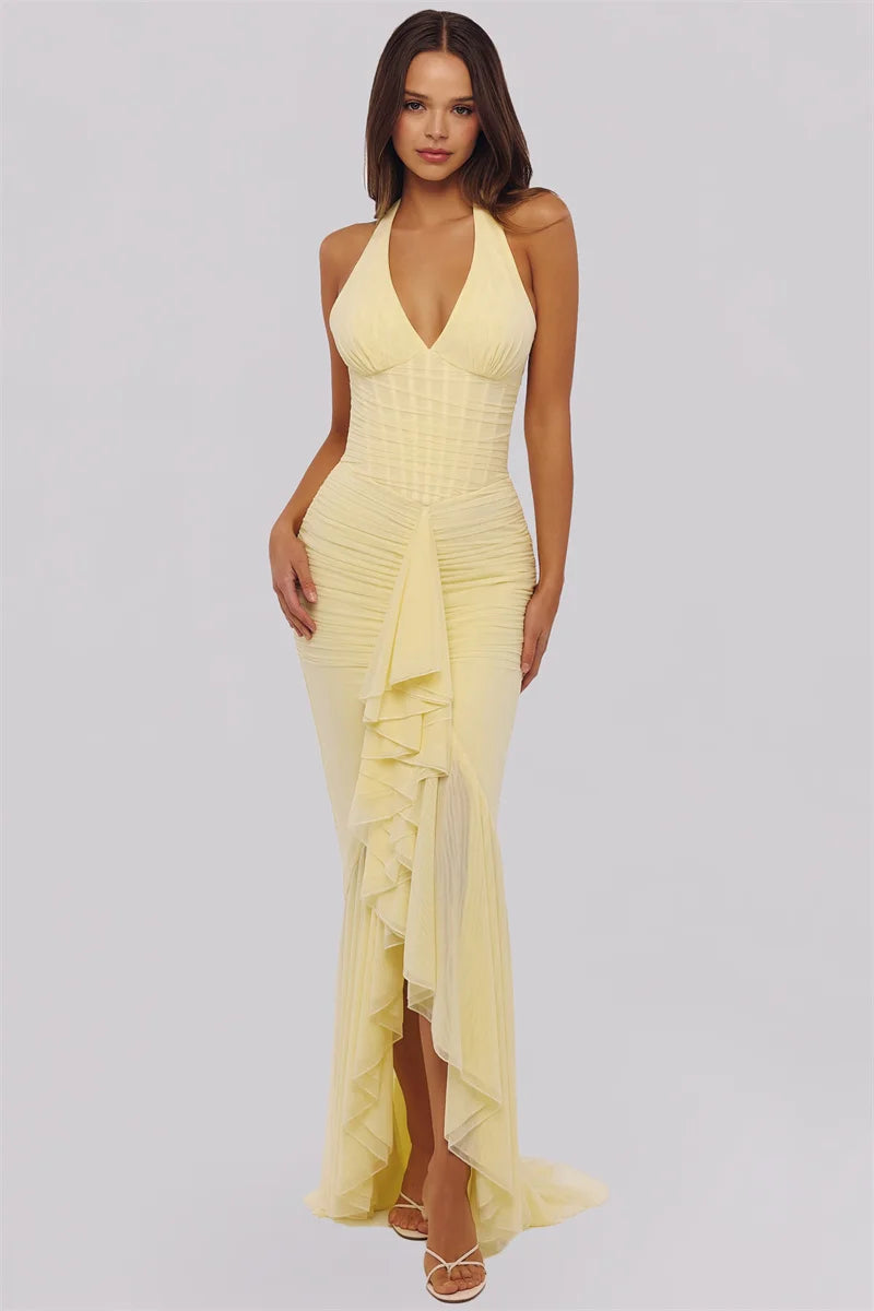 Remy Mesh Ruffle Maxi