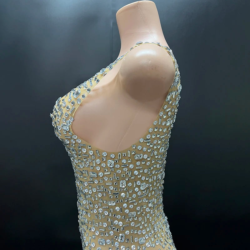 Aurora Rhinestone Sheer Gown