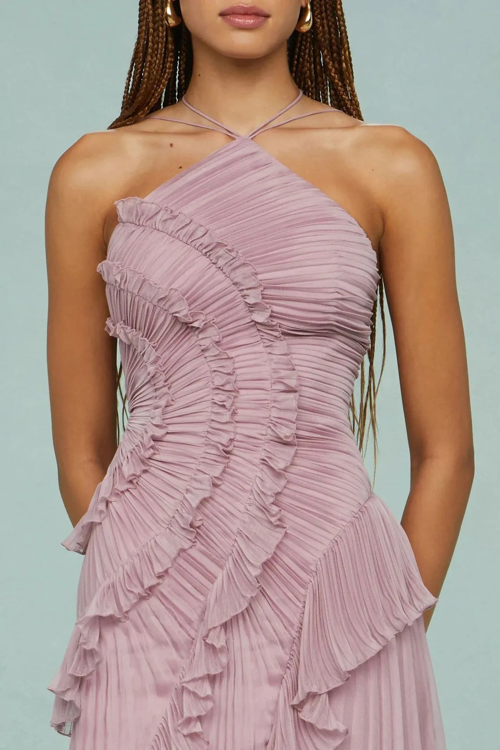 Quinn Ruched Halter Dress