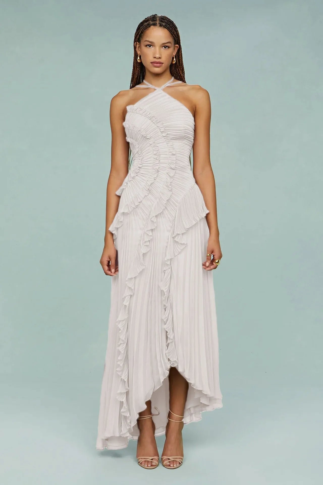 Quinn Ruched Halter Dress