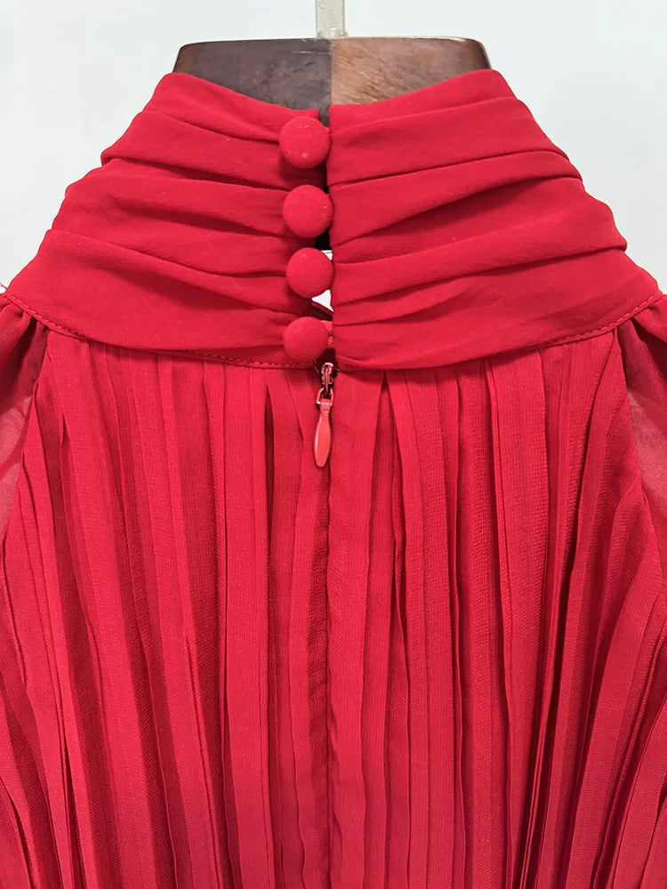 Fuchsia Cape Evening Gown