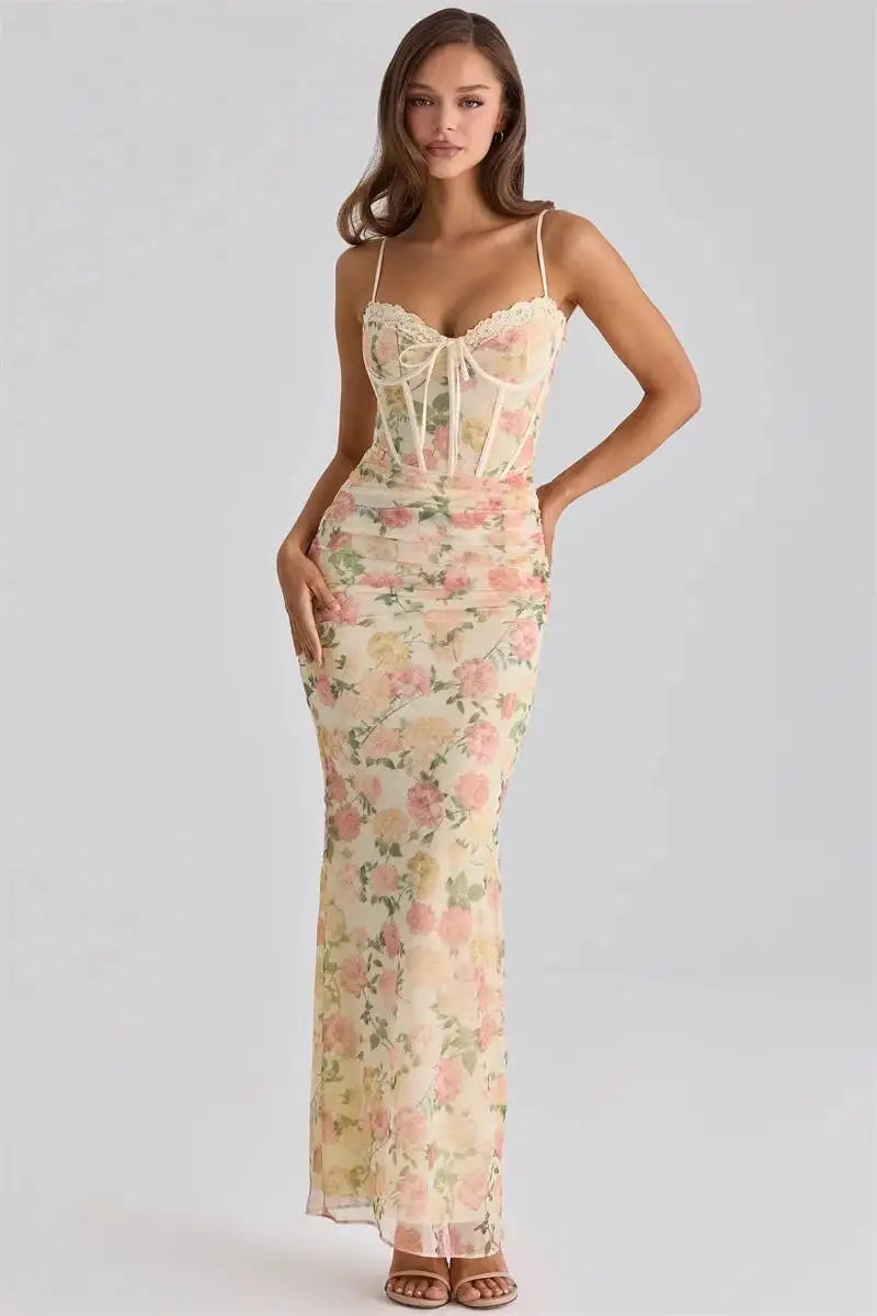 Flora Backless Floral Maxi