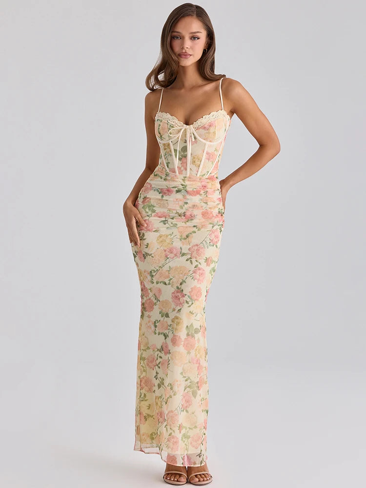 Flora Backless Floral Maxi