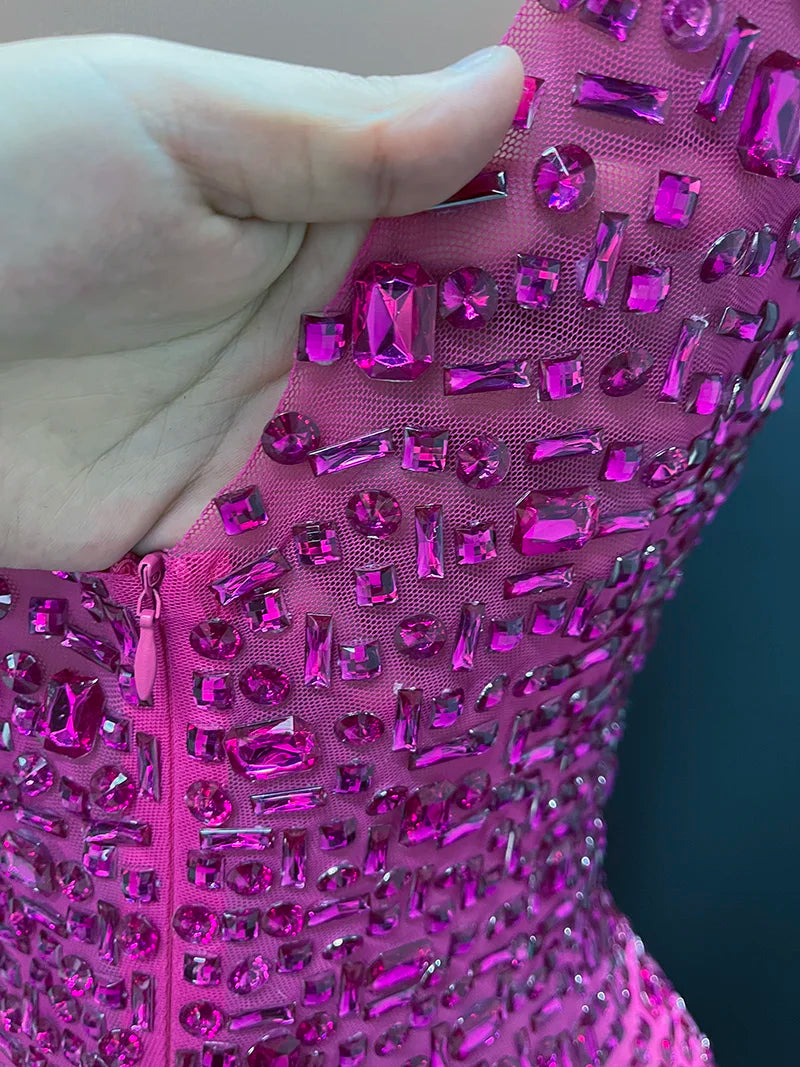 Aurora Rhinestone Sheer Gown