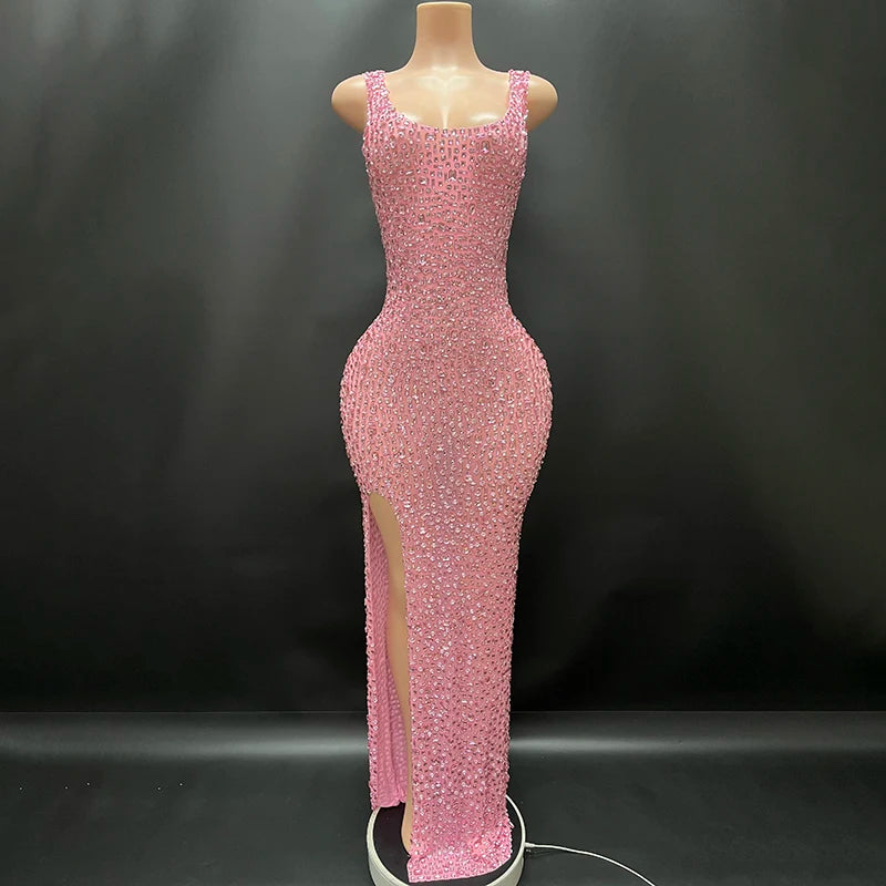 Aurora Rhinestone Sheer Gown