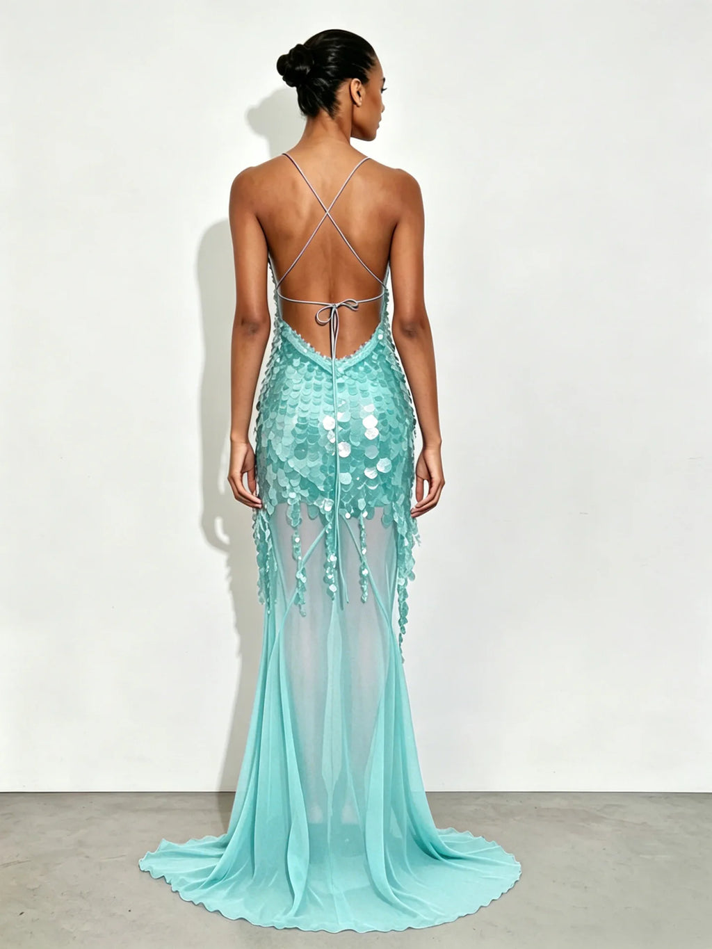 Aria Beaded Fishtail Gown