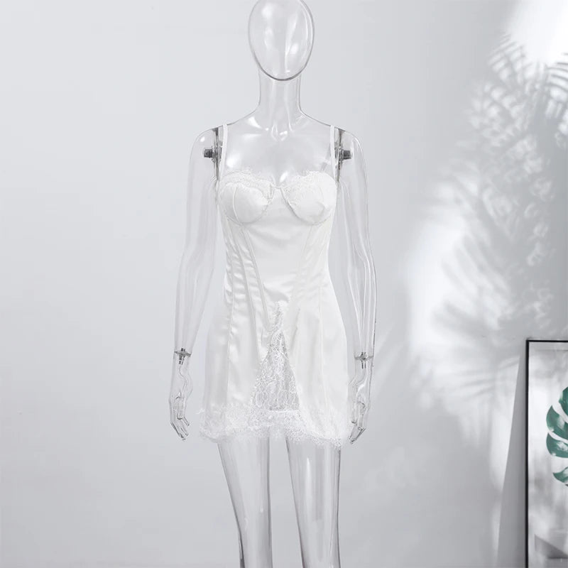Blanc Lace Sling Mini