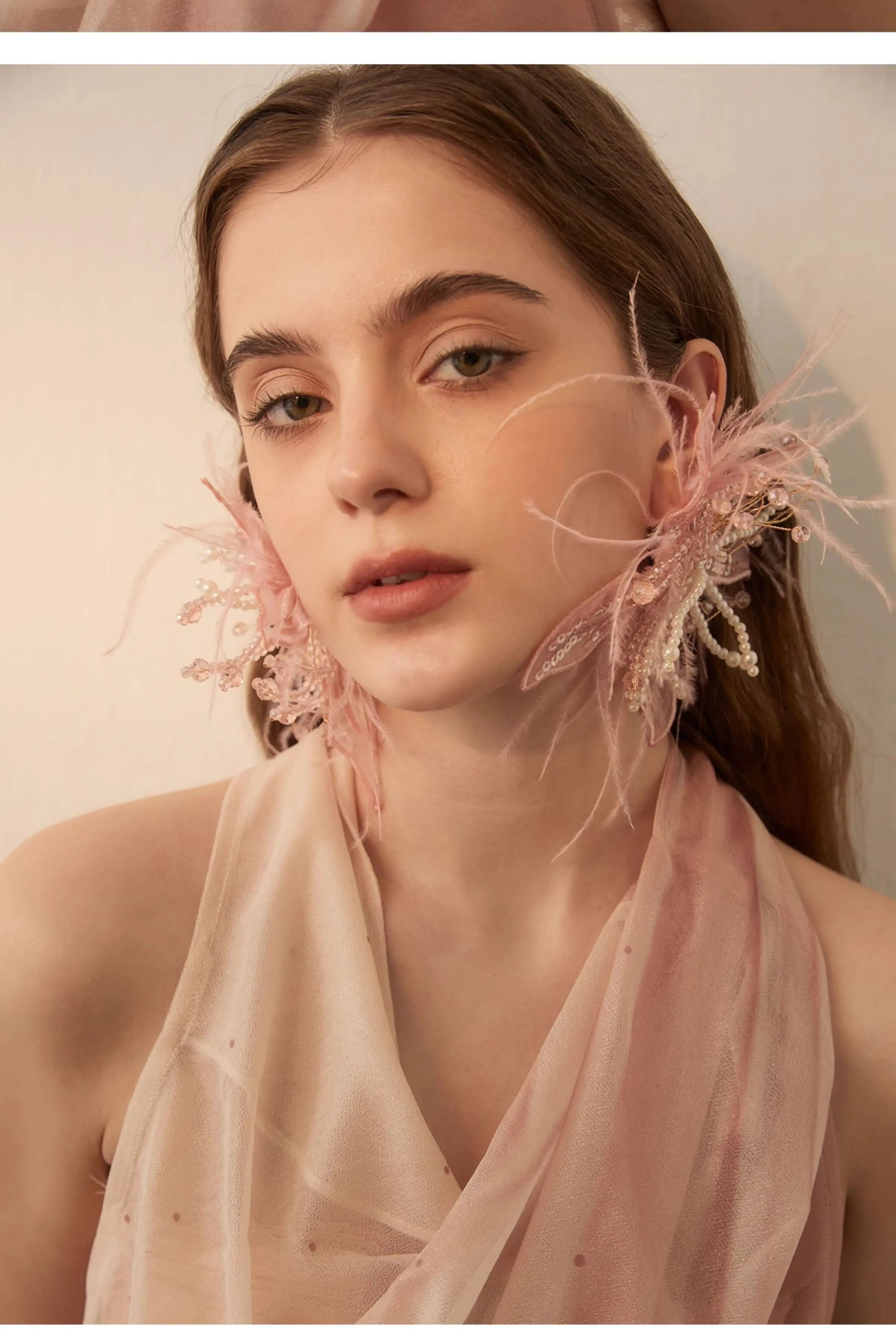 Plume Feather Drop Earrings