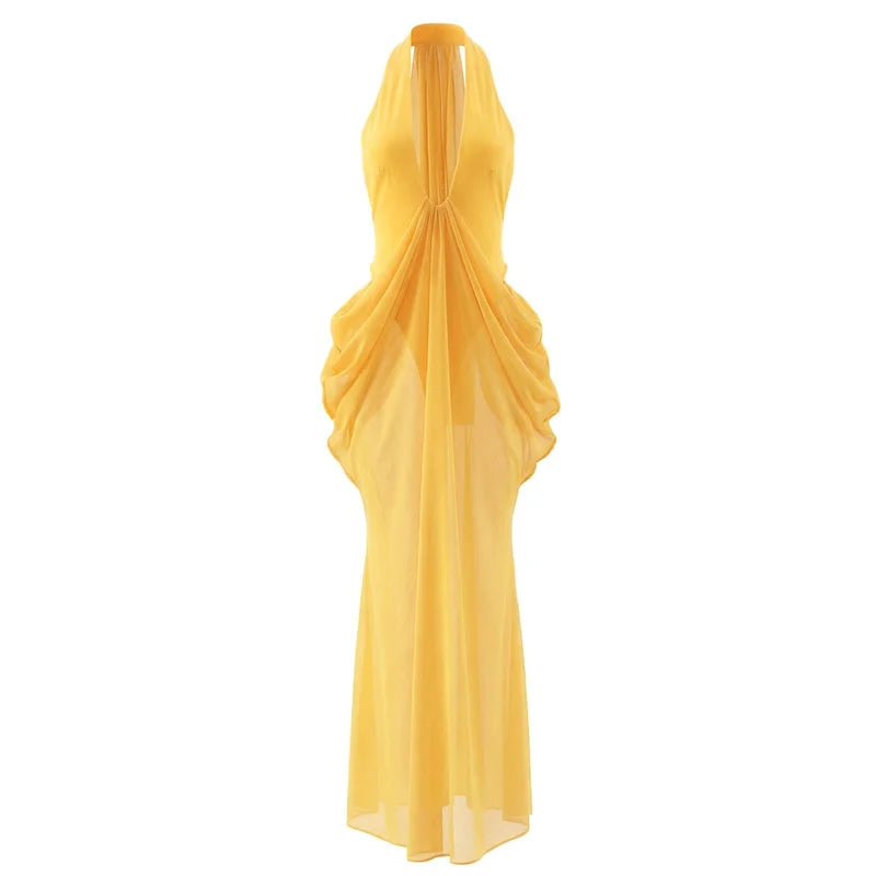 Dalia Deep-V Backless Maxi