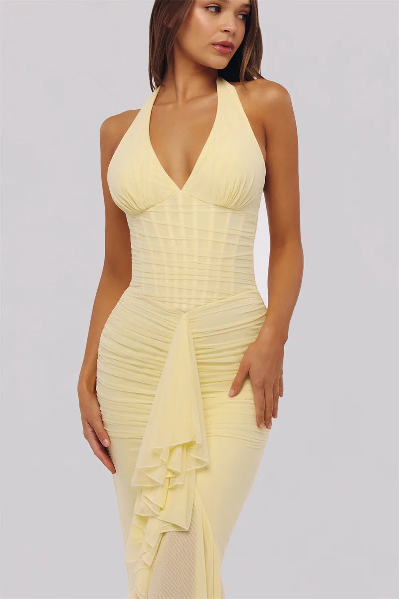 Remy Mesh Ruffle Maxi