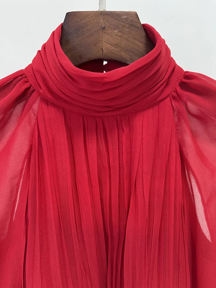 Fuchsia Cape Evening Gown