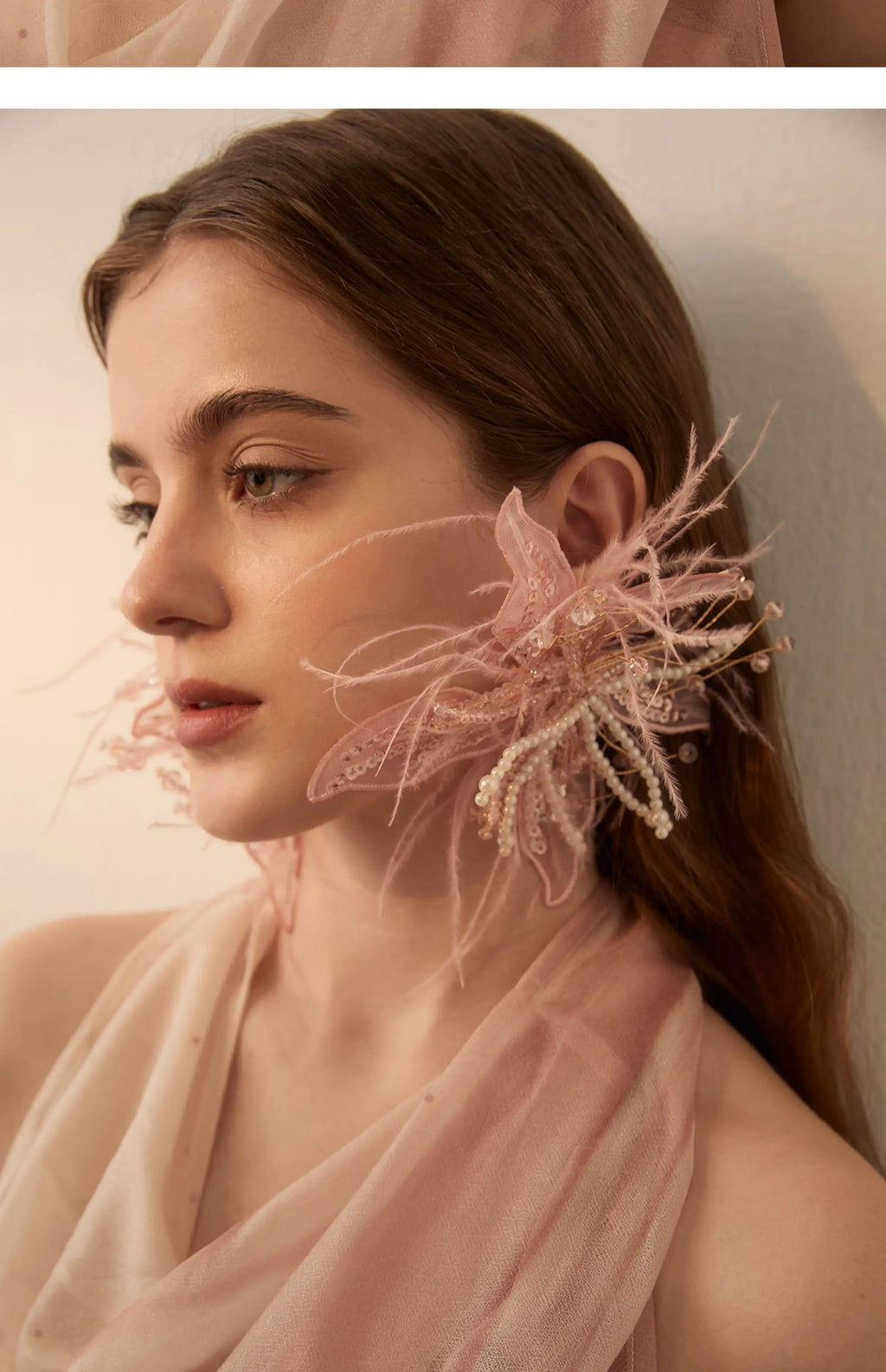 Plume Feather Drop Earrings