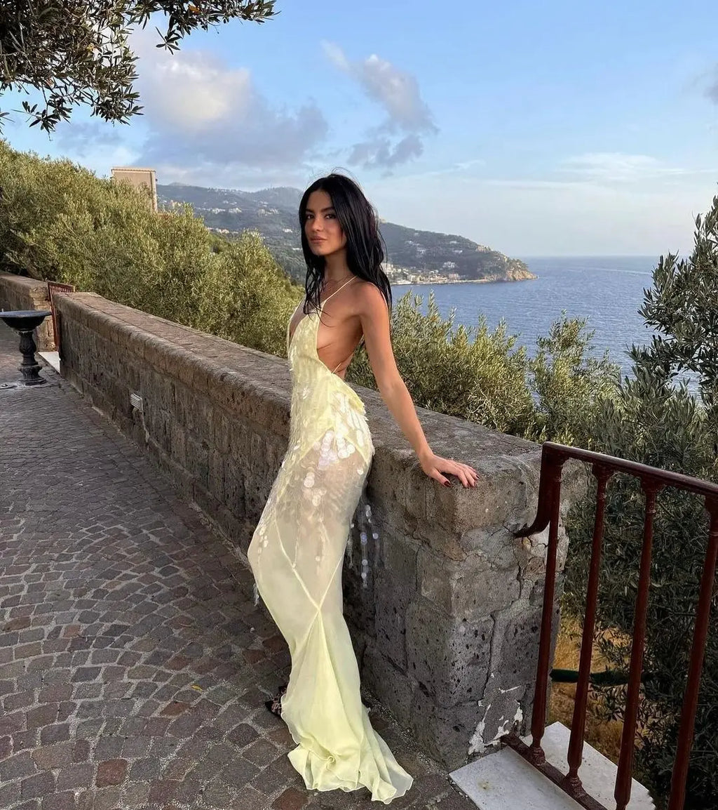 Aria Beaded Fishtail Gown