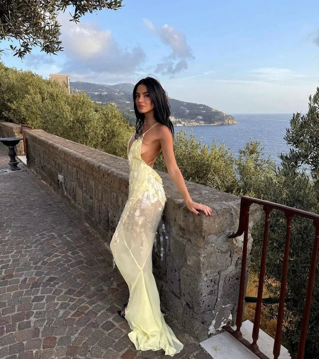 Aria Beaded Fishtail Gown