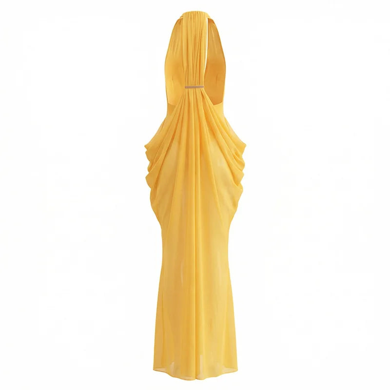 Dalia Deep-V Backless Maxi