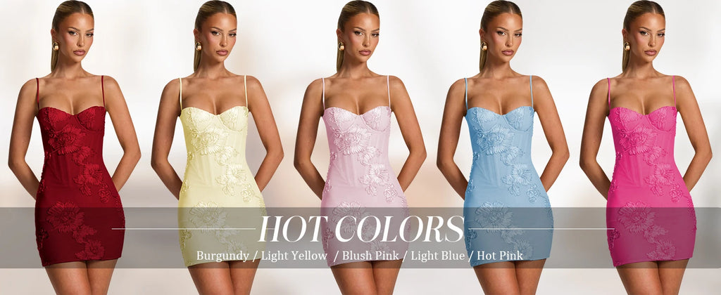 Pearl Embroidery Mini Gown