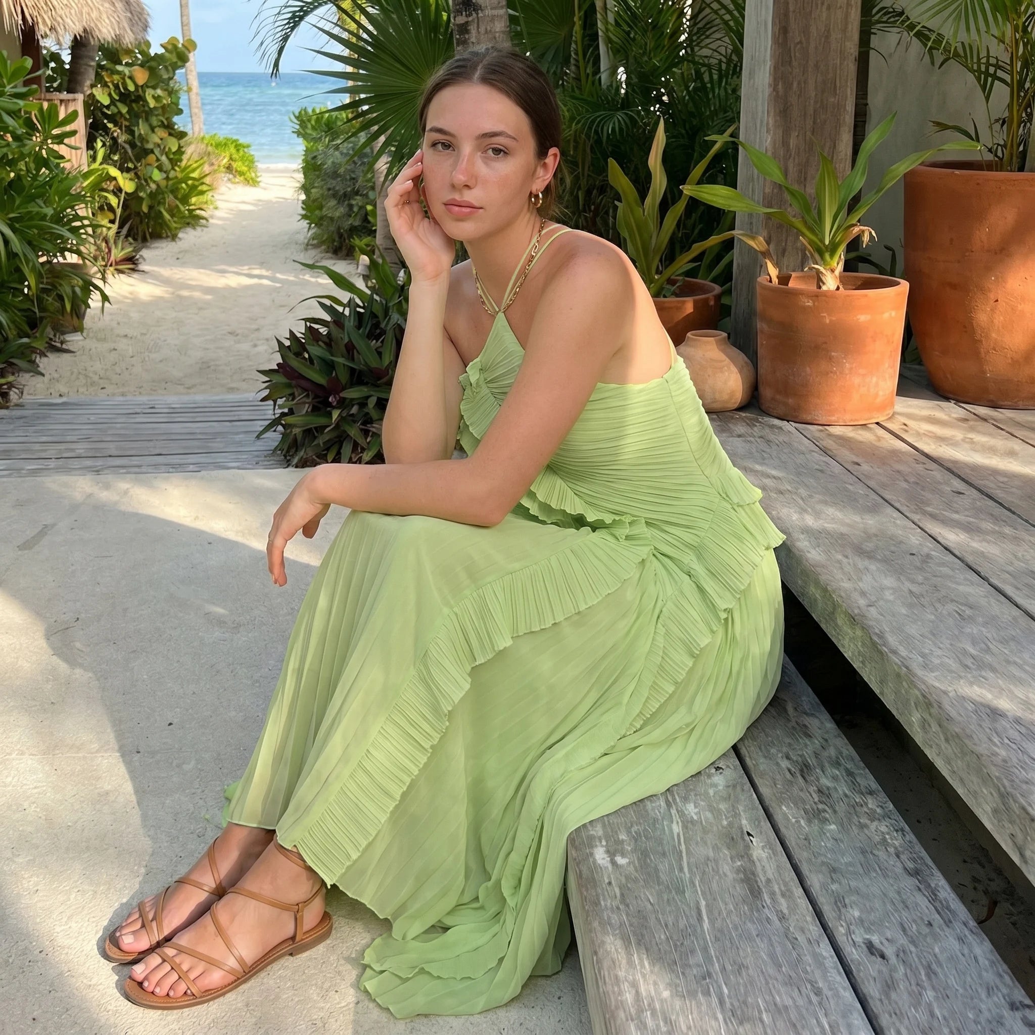 Ondine Ruffle Tiered Maxi