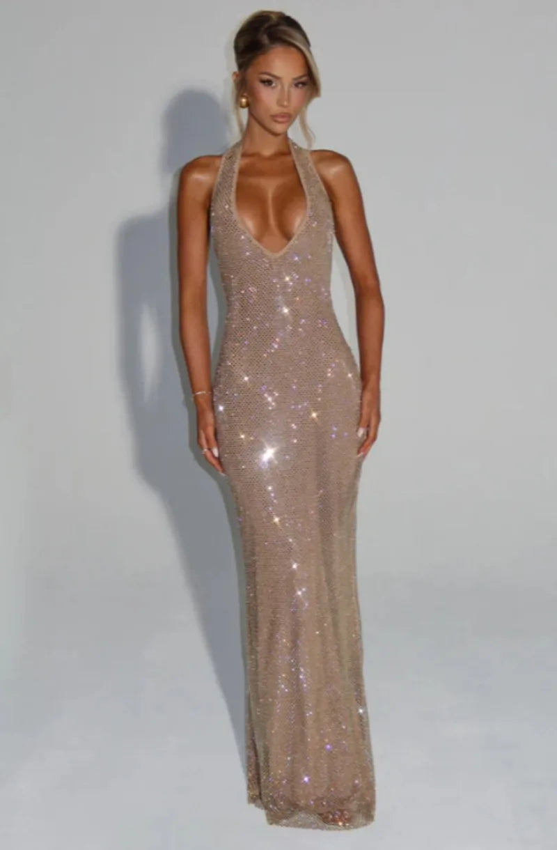 Lumina Sequin Backless Maxi