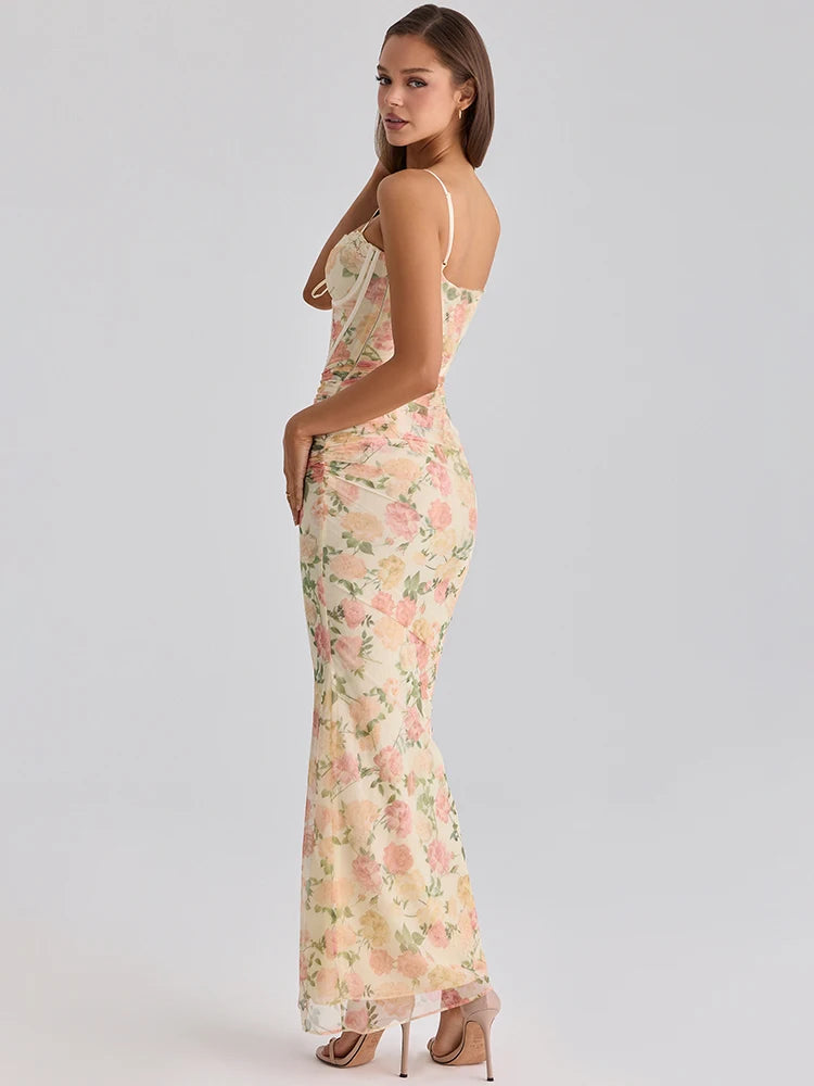 Flora Backless Floral Maxi