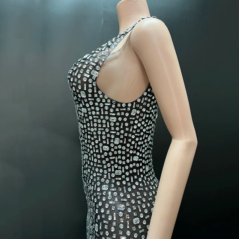Aurora Rhinestone Sheer Gown