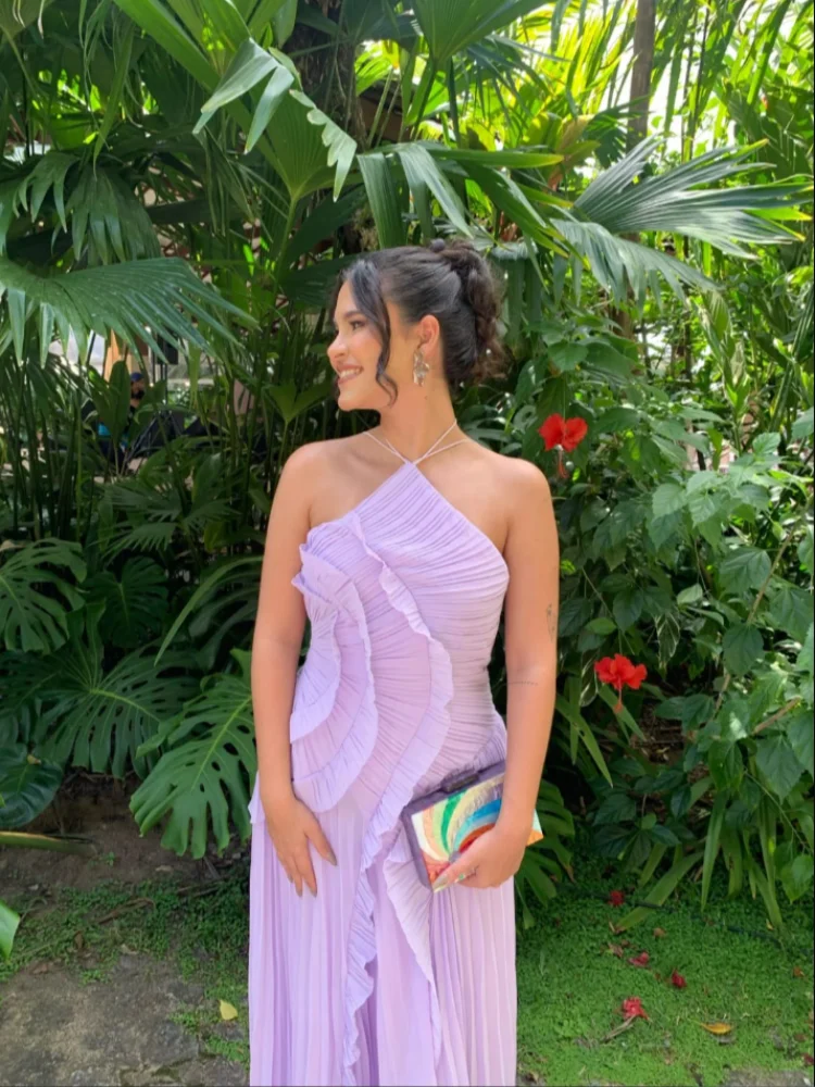 Luxe Pleated Halter Gown