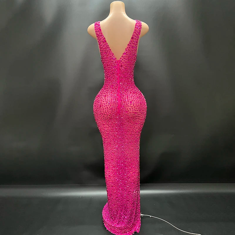 Aurora Rhinestone Sheer Gown