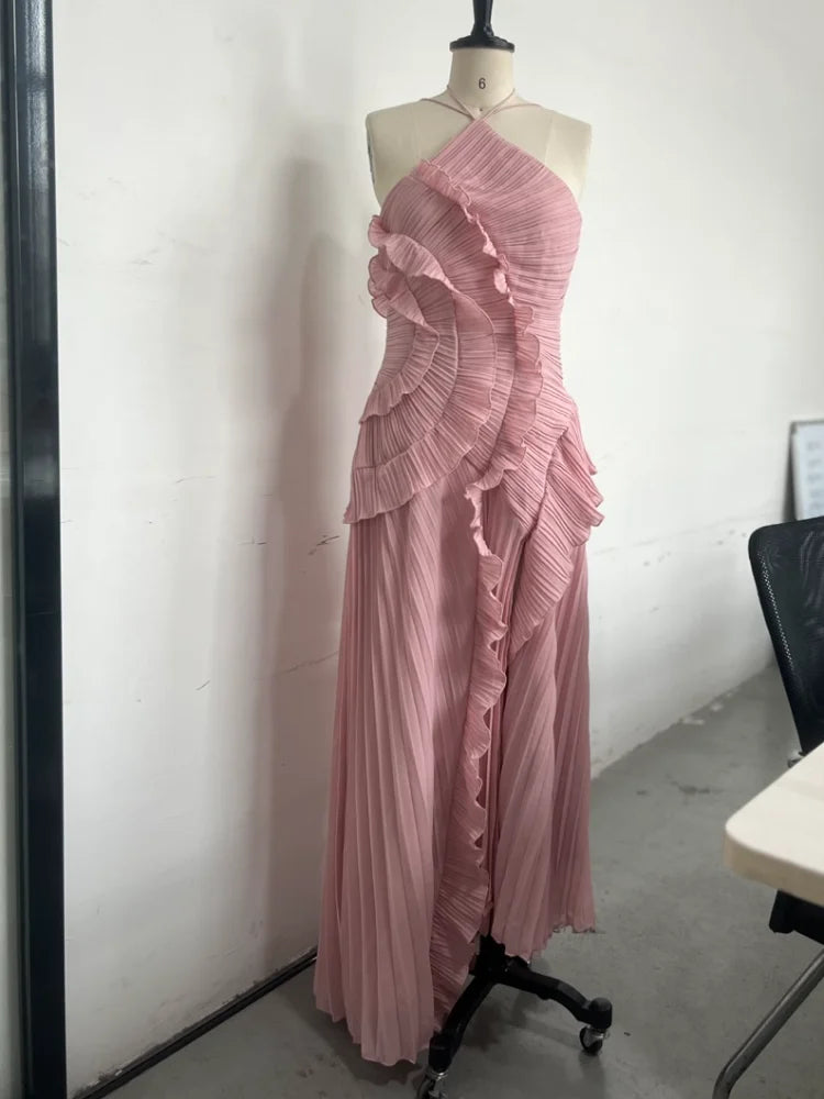 Lotus Halter Maxi Dress