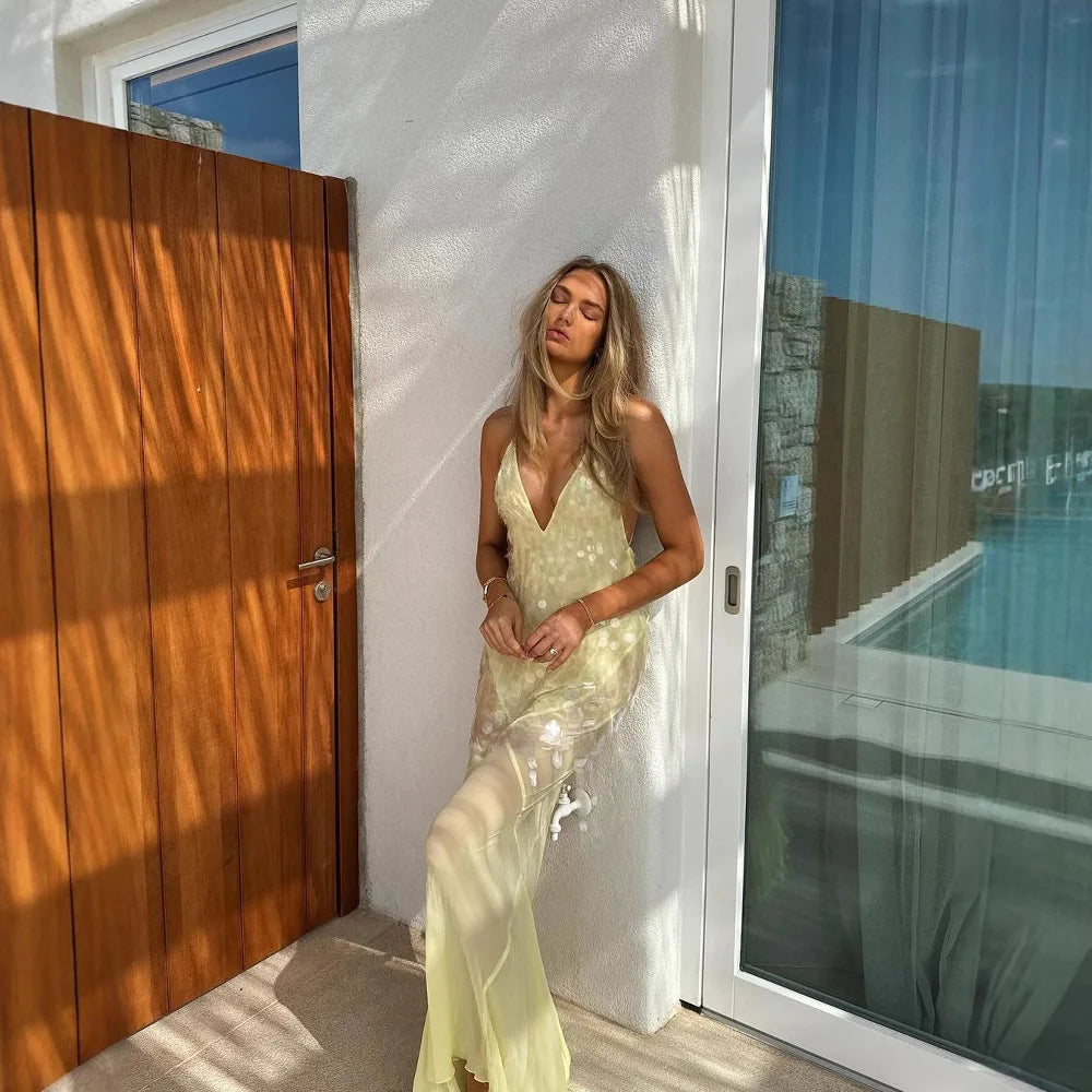 Aria Beaded Fishtail Gown