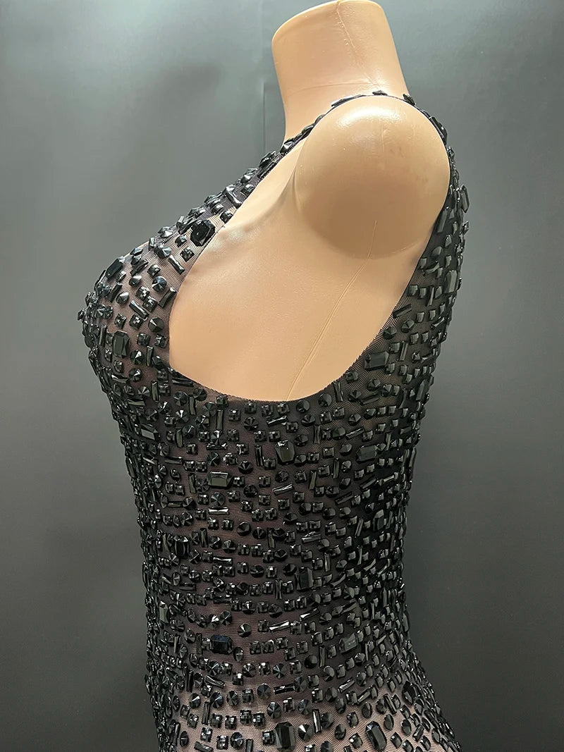 Aurora Rhinestone Sheer Gown