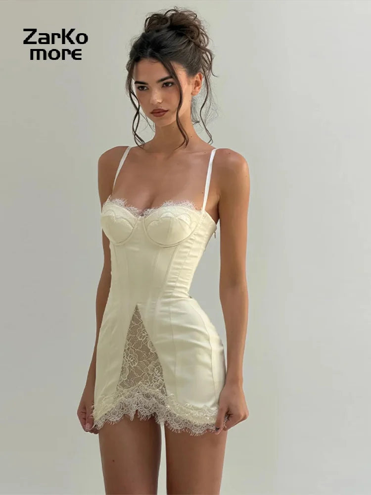 Blanc Lace Sling Mini