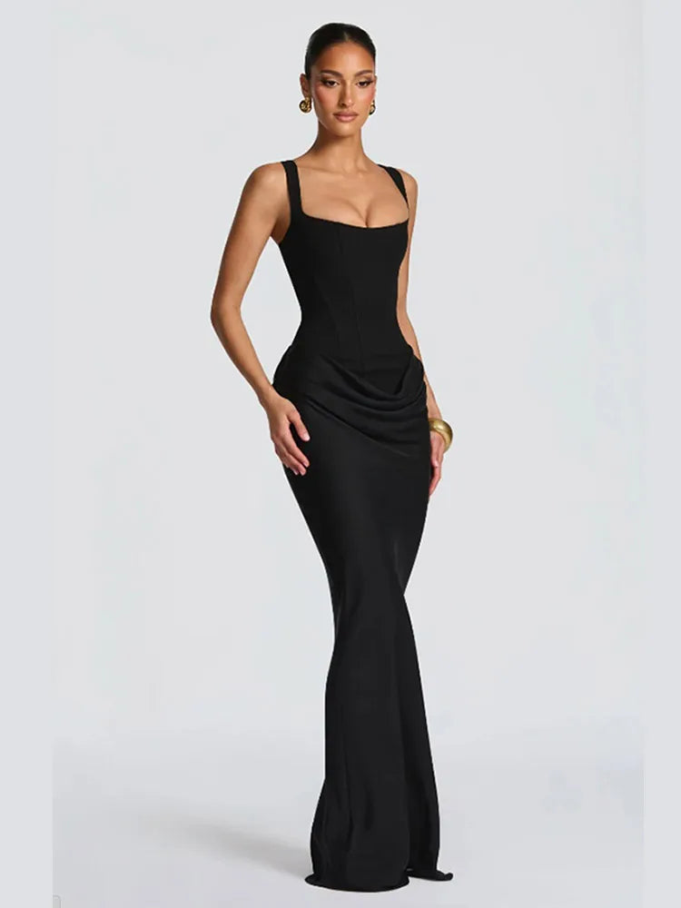 Blanche Pleated Strapless Gown