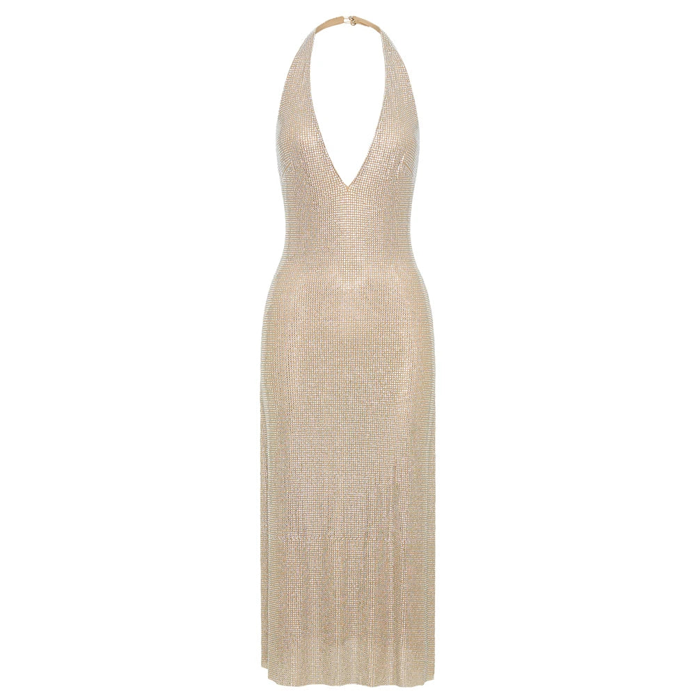 Vivace Sequin Halter Gown