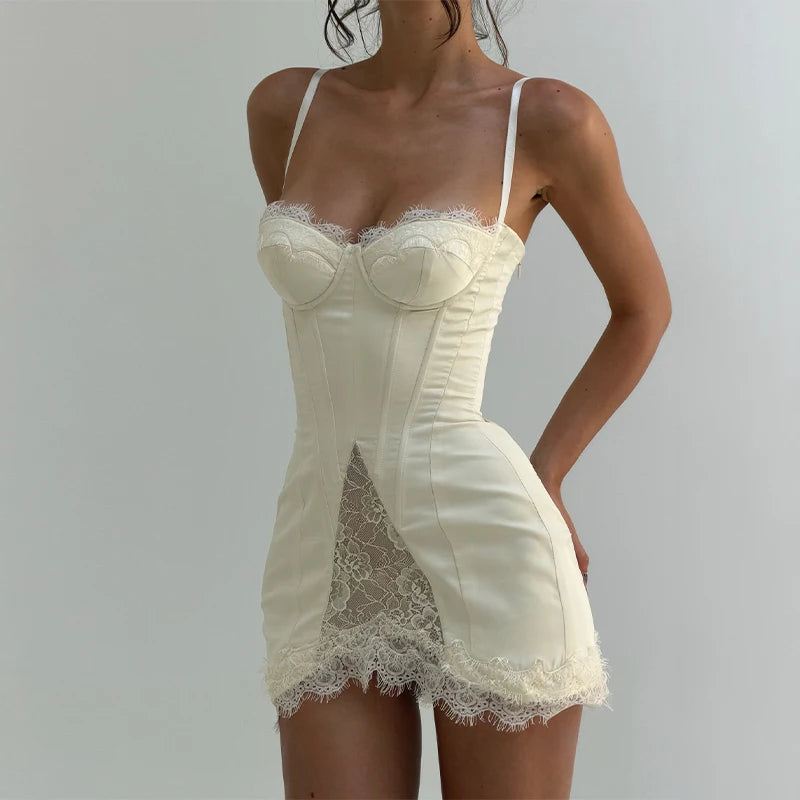 Blanc Lace Sling Mini