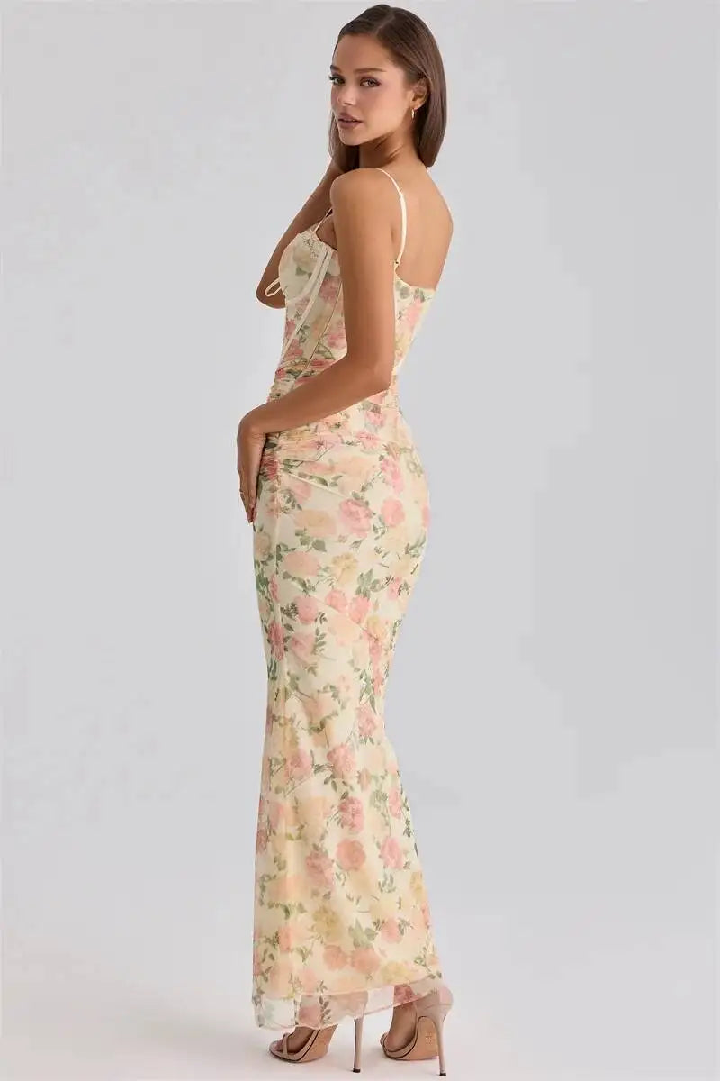 Flora Backless Floral Maxi