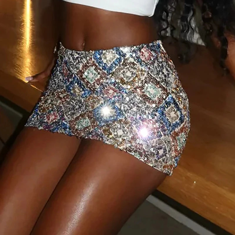 Prism Glitter Mini Skirt
