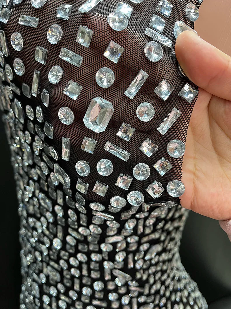 Aurora Rhinestone Sheer Gown