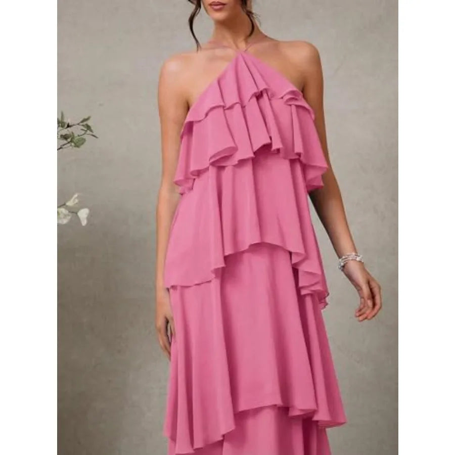 Solange Ruffle Halter Maxi
