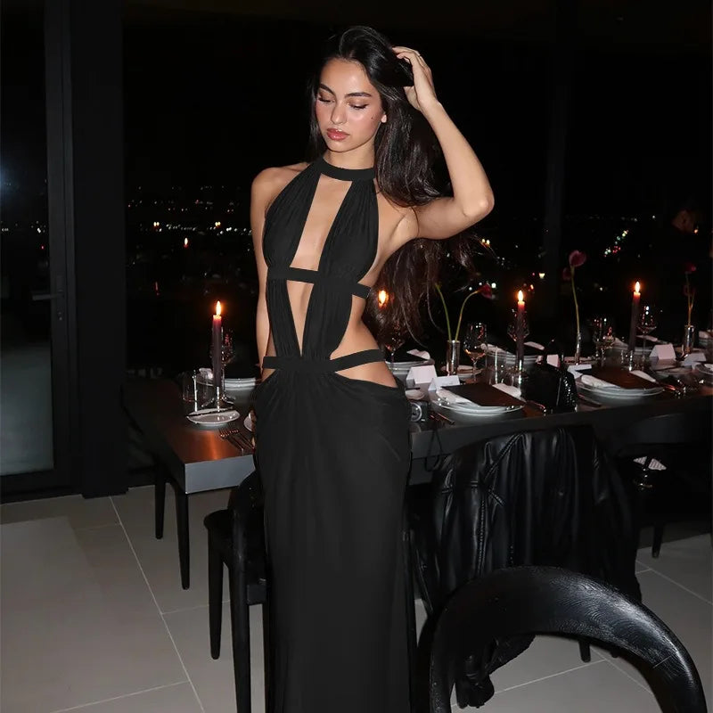Nova Sparkling Halter Gown