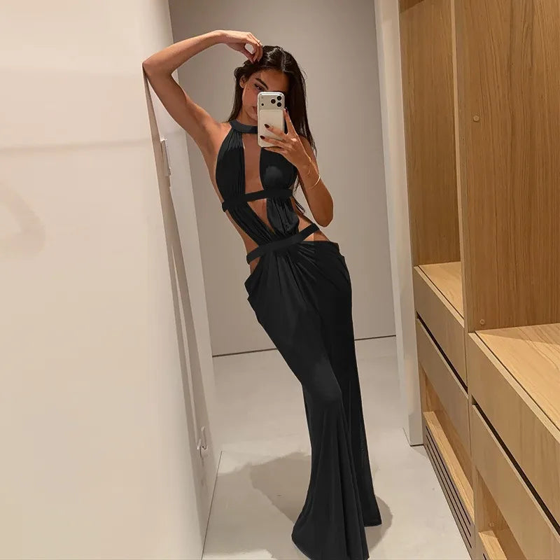 Nova Sparkling Halter Gown