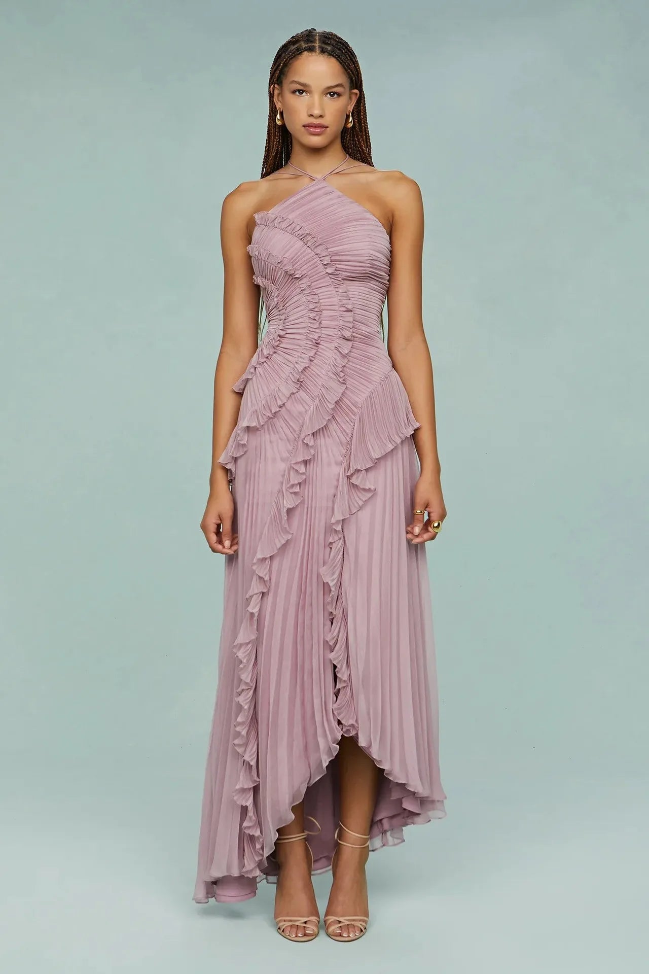 Quinn Ruched Halter Dress