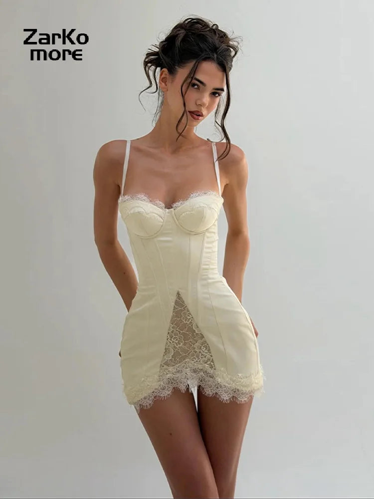 Blanc Lace Sling Mini