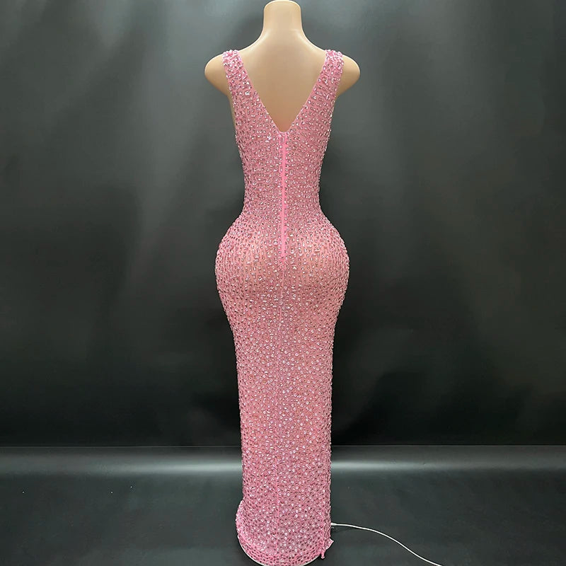 Aurora Rhinestone Sheer Gown