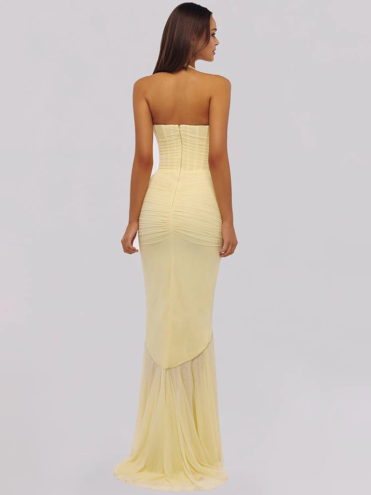 Remy Mesh Ruffle Maxi