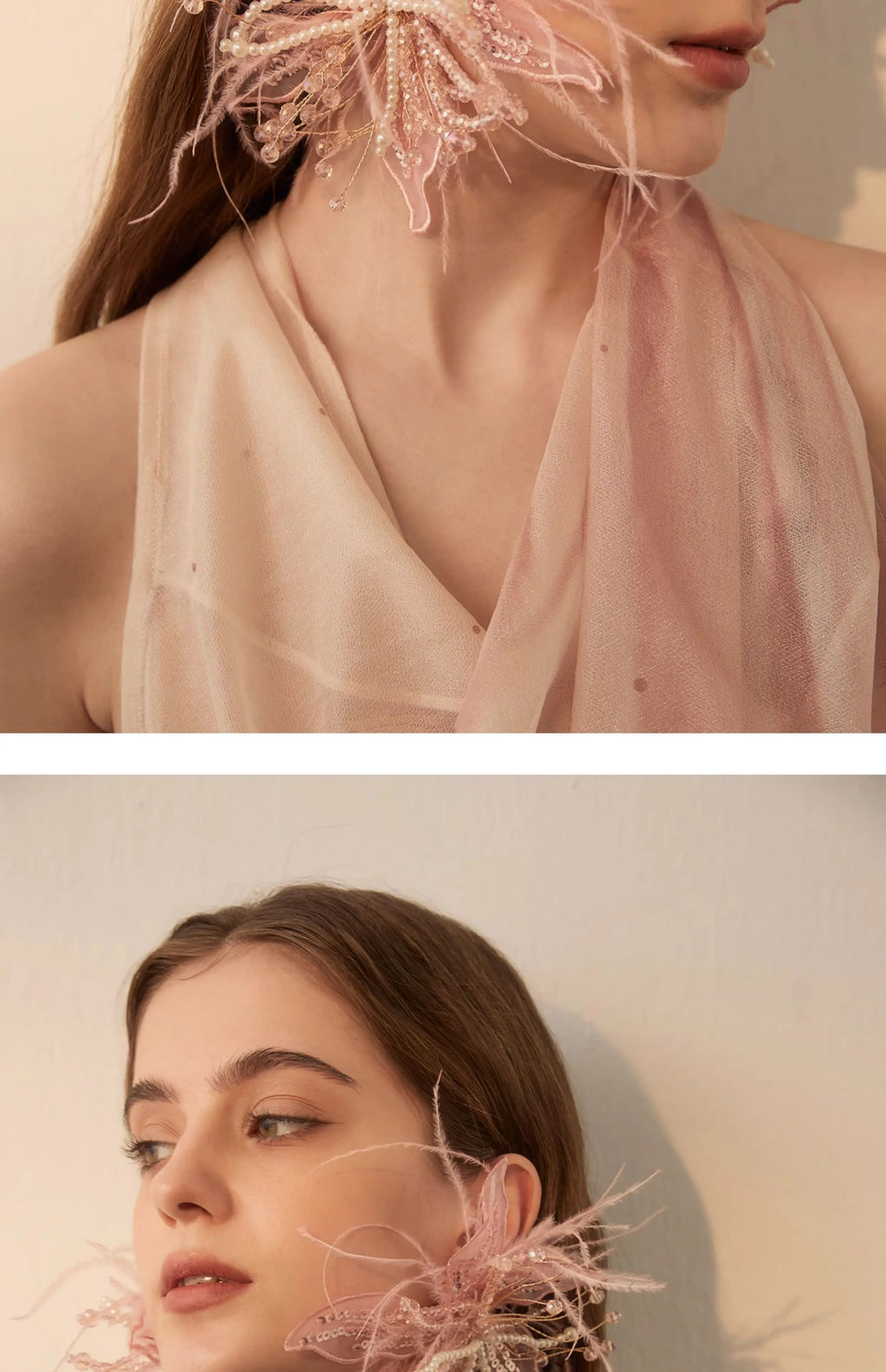 Plume Feather Drop Earrings