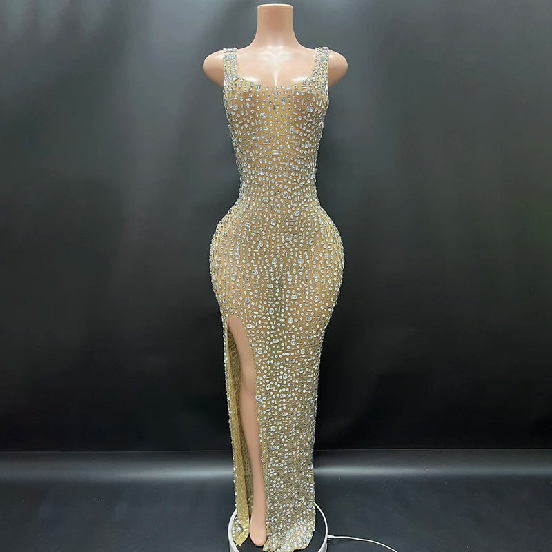 Aurora Rhinestone Sheer Gown