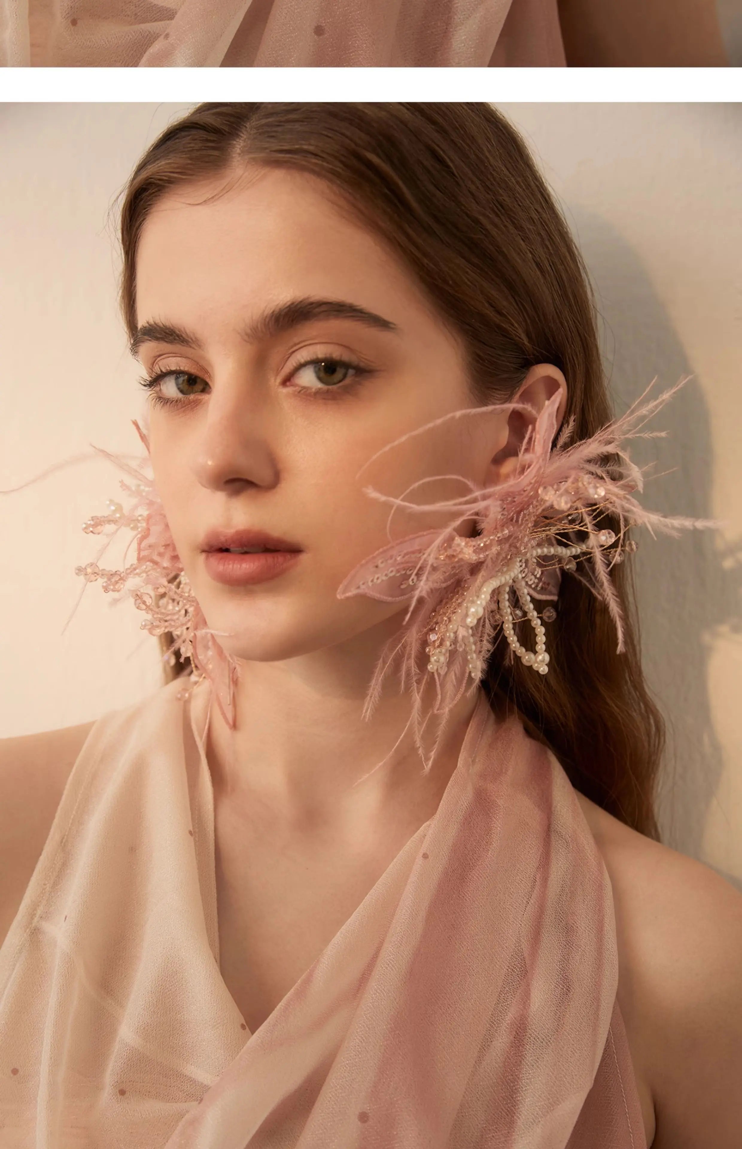 Plume Feather Drop Earrings