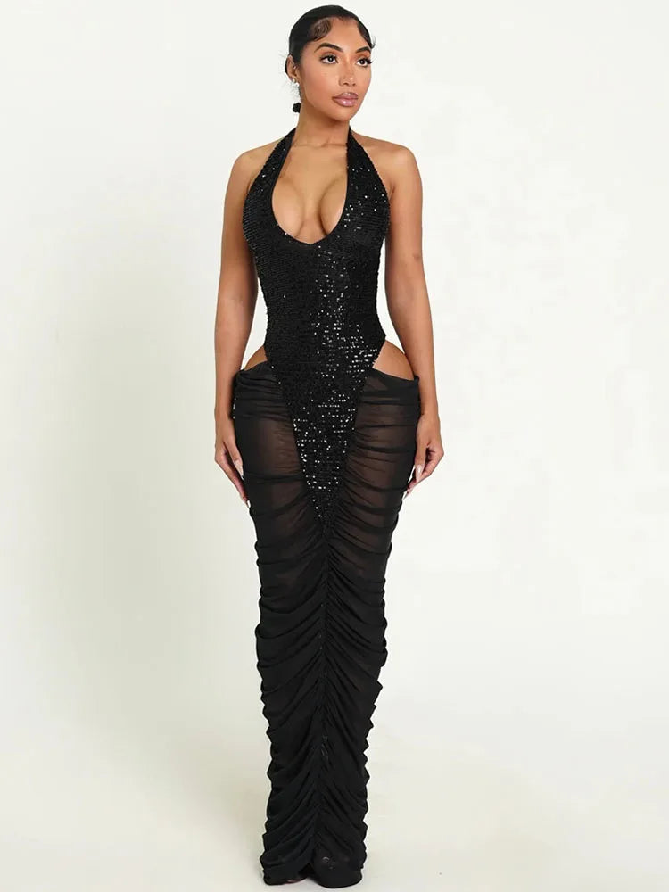 Glitter Sheer Mesh Bodycon