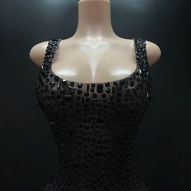 Aurora Rhinestone Sheer Gown